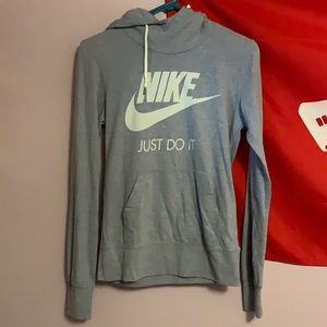 Gray/Silver Gray Nike Tight Fit Hooded Sweatshirt